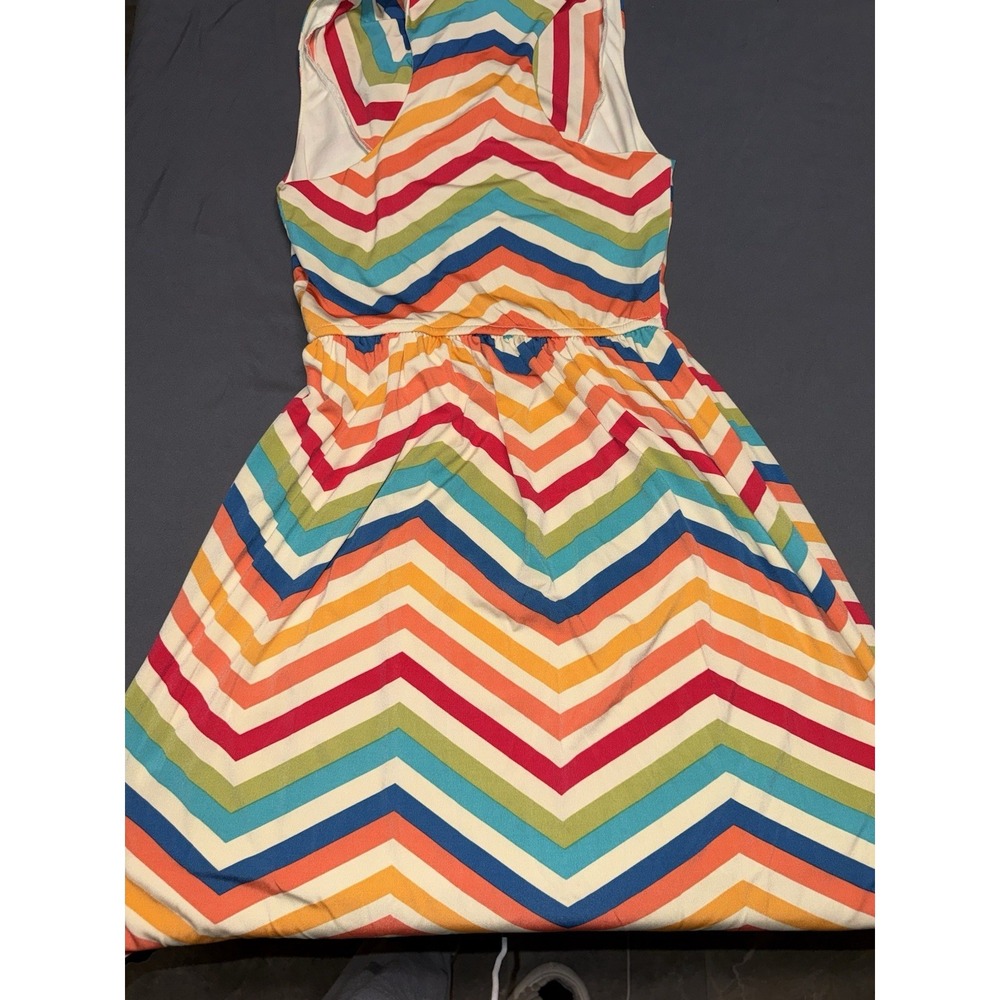 Judith March Rainbow Chevron Stripe Cowl Neck Dress Size S Style# 473D-9 - Picture 4 of 7